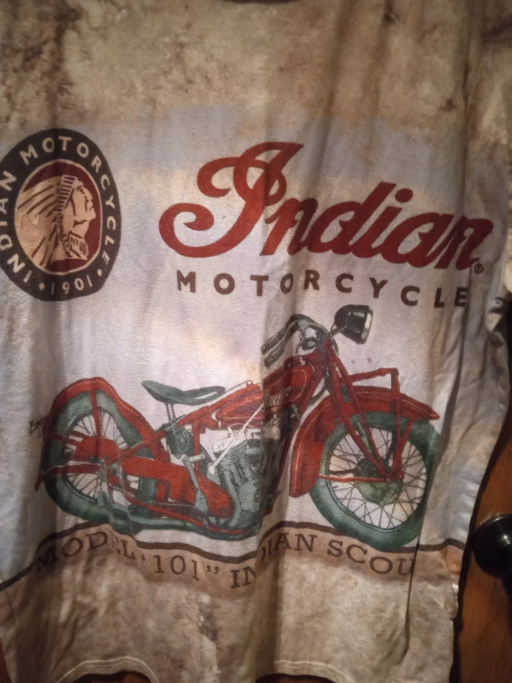 Indian Motorcycle Model 101 Scout - Tan/Brown Vintage Graphic - Picture 2 of 7